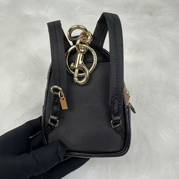 Coach Mini Court Backpack Bag Charm In Signature Canvas With Floral Print NWT - Picture 4 of 8